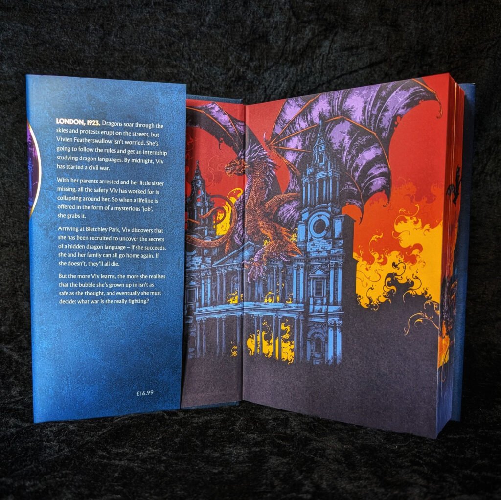 A Language of Dragons by S. F. Williamson cover end paper with dust jacket